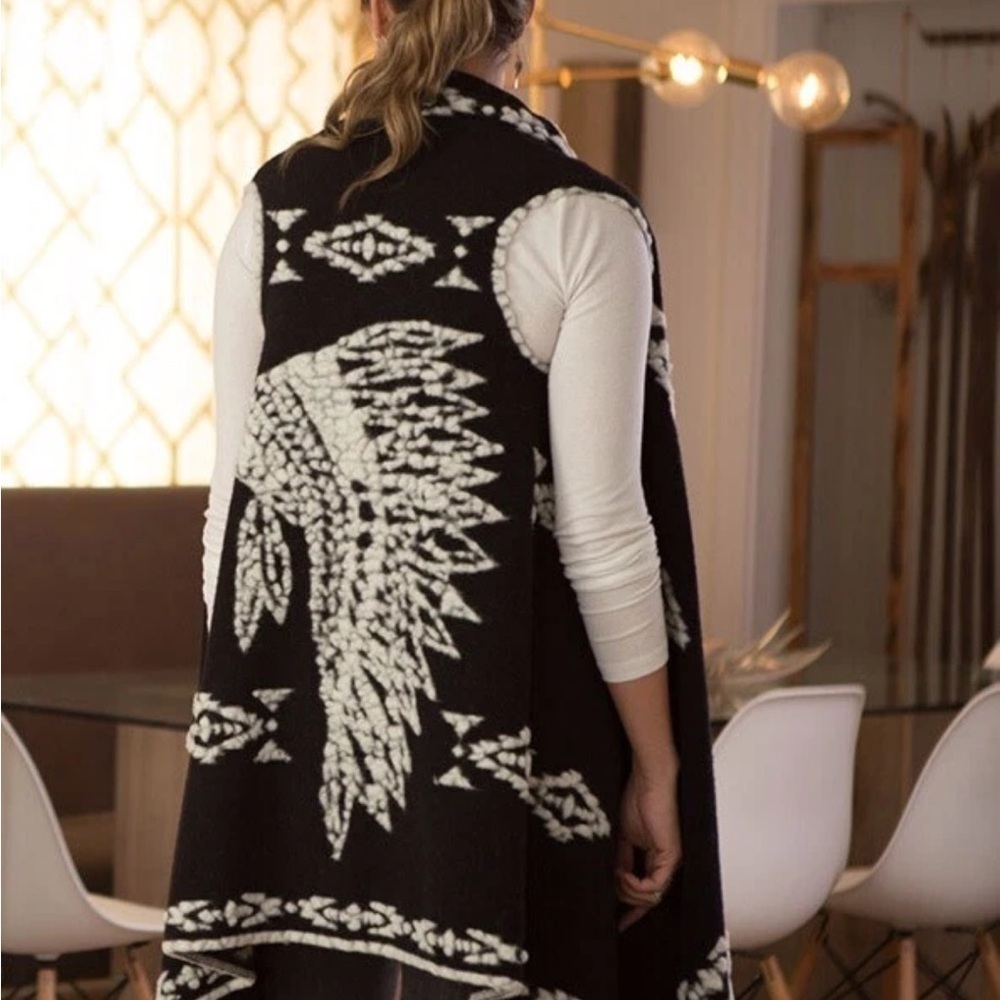 Ryan Michael Headdress Hankerchief Shawl Vest One Size Western Boho